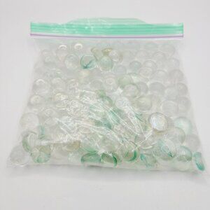 Clear Green Glass Marble Beads Craft Round Flat Vase Fillers .5" Full Bag